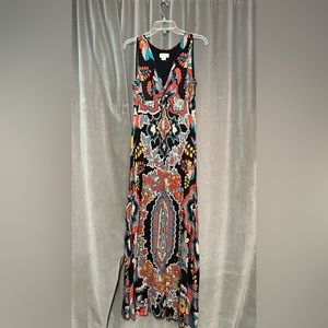 Maeve - A-line maxi in a gorgeous print - Deep V - Large - Cotton - EUC -